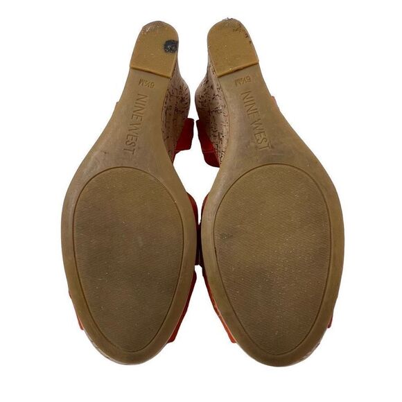 Nine West orange braveit platform wedge sandals size 6.5 - Picture 13 of 15